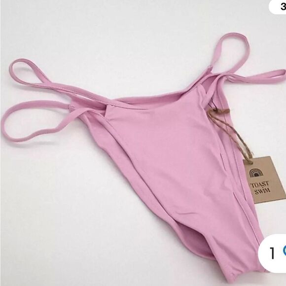 NWT Toast Swim Signature Open Side Cheeky Bikini Bottom Pink Lavender - S - Picture 2 of 10